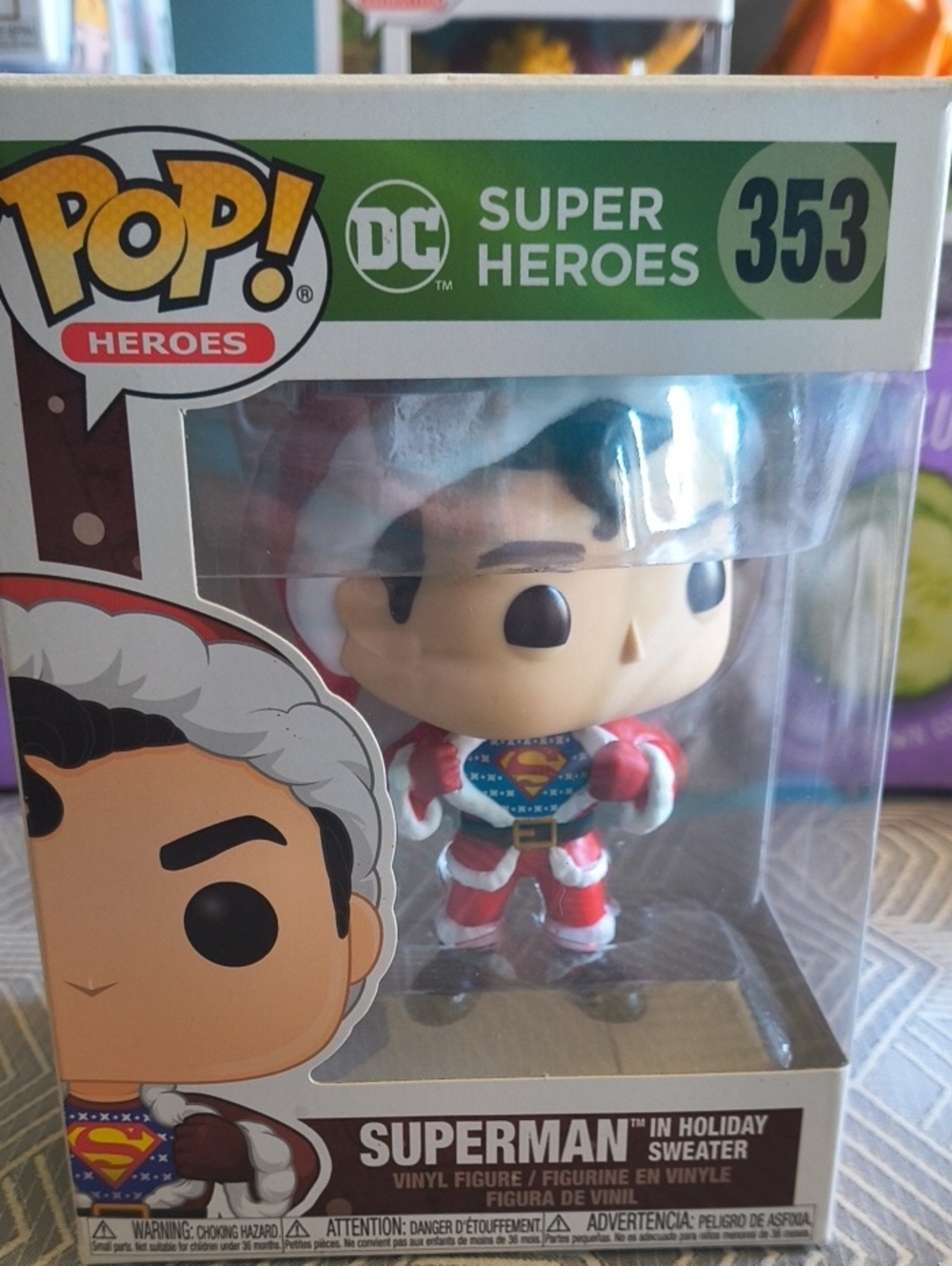 Funko Superman in Holiday Sweater (Red, Blue) - DC Super Heroes #353